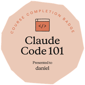 Claude Code 101 course completion badge