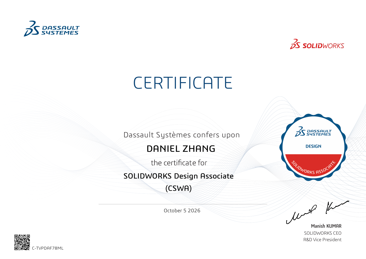 CSWA Certificate