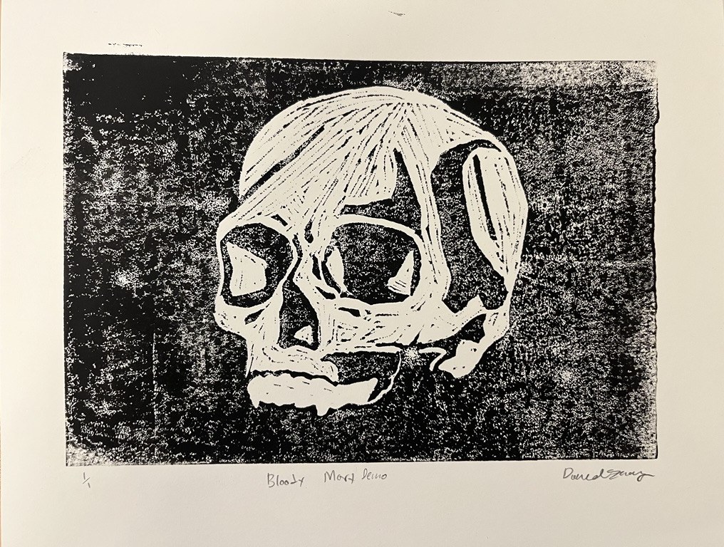 Block Print Skull